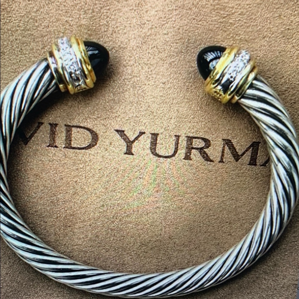 David Yurman Silver and Gold Cable Bracelet